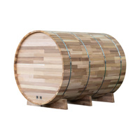 Coasts Fabrik Großhandelspreis Luxuriöse Rote Zeder Sauna Outdoor Holzfasssauna für 4-6 Personen Outdoor Saunaraum