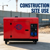Générateur diesel insonorisé 10 kW 15 kW monophasé triphasé 220 V 380 V avec alternateur sans balais 100 % cuivre et système AVR intelligent