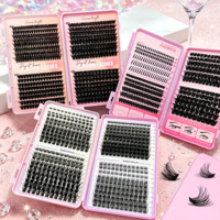 Kit de cils en grappes DIY grande capacité, boucles mixtes, cils pré-coupés, grappes de cils individuels volumineuses pour salons et distributeurs