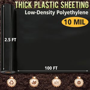 Lámina de plástico negra de 10 mil, 2.5 pies x 100 pies, barrera de vapor LLDPE para protección contra la humedad en espacios reducidos. - Product Image 5
