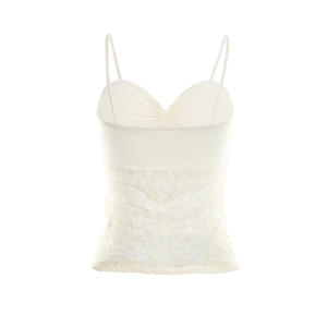 Viviblook J26TP040 Top de Verano para Mujer, Nuevo, Sexy, de Color Sólido, con Encaje y Transparencias, Camisola para Damas - Product Image 5