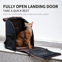 Sac de transport respirant en maille pour chats et chiens, avec rideau d'intimité extérieur, grande base de chariot à roulettes, sac à dos ergonomique rembourré pour animaux de compagnie