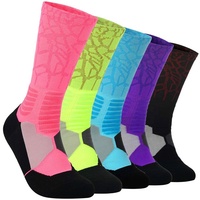 Vente en gros de chaussettes de basket-ball Elite Crew avec logo personnalisé coloré