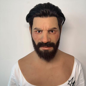 Máscara de Silicona Realista de Cabeza Completa con Cabello y Barba Injertados, para <span class=keywords><strong>Hombre</strong></span> Joven, <span class=keywords><strong>Disfraz</strong></span> de Cosplay, Accesorios de <span class=keywords><strong>Disfraz</strong></span> - Product Image 2
