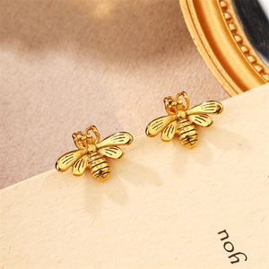 Mới Tùy Chỉnh Bền Cá Tính Ong Mật Tai Đinh tán Làm xỉn Vàng Miễn Phí Mạ Thép Không Gỉ Khắc Bee <span class=keywords><strong>Stud</strong></span> Bông Tai Cho Phụ Nữ - Product Image 5