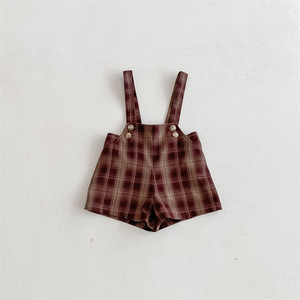 Shorts à Bretelles Décontractés à Carreaux et Rayures pour Garçons, Collection Été 2026 – Vente en Gros - Product Image 6