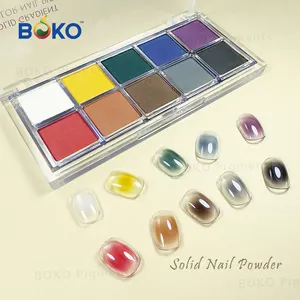 BOKO Factory price New Product 10 Colors Solid Gradient Effect Nail Powder Gradient Wholesale Nail Pigment Supplier Nail Art