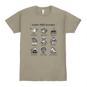 T-shirt Know Your Animals, maglietta grafica unisex per adulti, divertente design con espressioni idiomatrici sugli animali - Product Image 2
