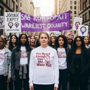 T-shirt à manches longues « Je suis une féministe, j'ai écouté assez les vieux blancs hommes » – Chemise de soutien à l'autonomisation - Product Image 3