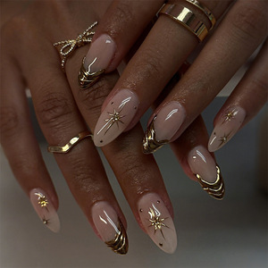 24 Uds 3D dimensional francés <span class=keywords><strong>cielo</strong></span> <span class=keywords><strong>azul</strong></span> ABS Nail Art acrílico Press-on <span class=keywords><strong>uñas</strong></span> artificiales <span class=keywords><strong>uñas</strong></span> postizas - Product Image 3