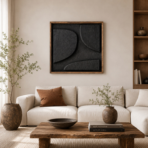 Wood Wall Art Handmade Natural Wooden Textured Painting Abstract Design <b>Framed</b> Decorative Artwork for Living Room Bedroom Decor - Product Image 2
