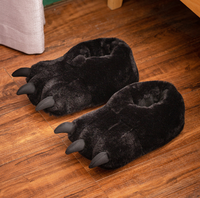 Chaussons en coton doux pour grands pieds, usage intérieur hiver, mignonnes pattes de chat, cadeau de Noël