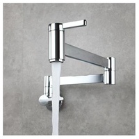 Robinet de remplissage de marmite chaude et froide Montage mural monotrou Laiton Laiton Robinet de cuisinière de cuisine pliant Noyau de valve en céramique dosé