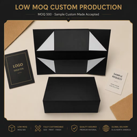 Boîtes en carton magnétiques pliables en gros noir blanc personnalisé bas quantité minimale de commande crème pour le visage crème contour des yeux nettoyant pour le visage stratification mate