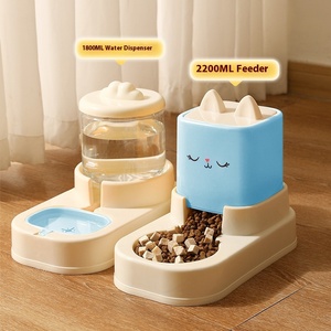 Dispenser air kucing dan anjing pola padat otomatis tempat makan air minum khusus mangkuk makanan dan tempat makan hewan peliharaan - Product Image 1