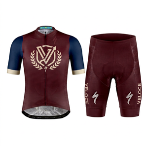 Ensemble de cyclisme avec impression par sublimation de logo personnalisé, extensible dans les 4 sens, maillot à manches longues, collants rembourrés, shorts, combinaison de triathlon, haute visibilité - Product Image 1