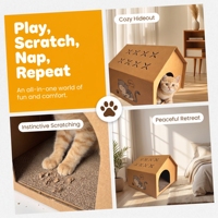 Griffoir pour chat et lit semi-fermé pour chat - Design minimaliste, carton durable sans poussière, fabriqué en Chine