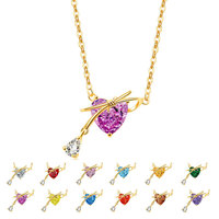 Collier Cœur Rose en Argent Sterling 925 avec Grand Zircon Scintillant – Bijou Tendance et Élégant pour Mariages, Fêtes et la Saint-Valentin