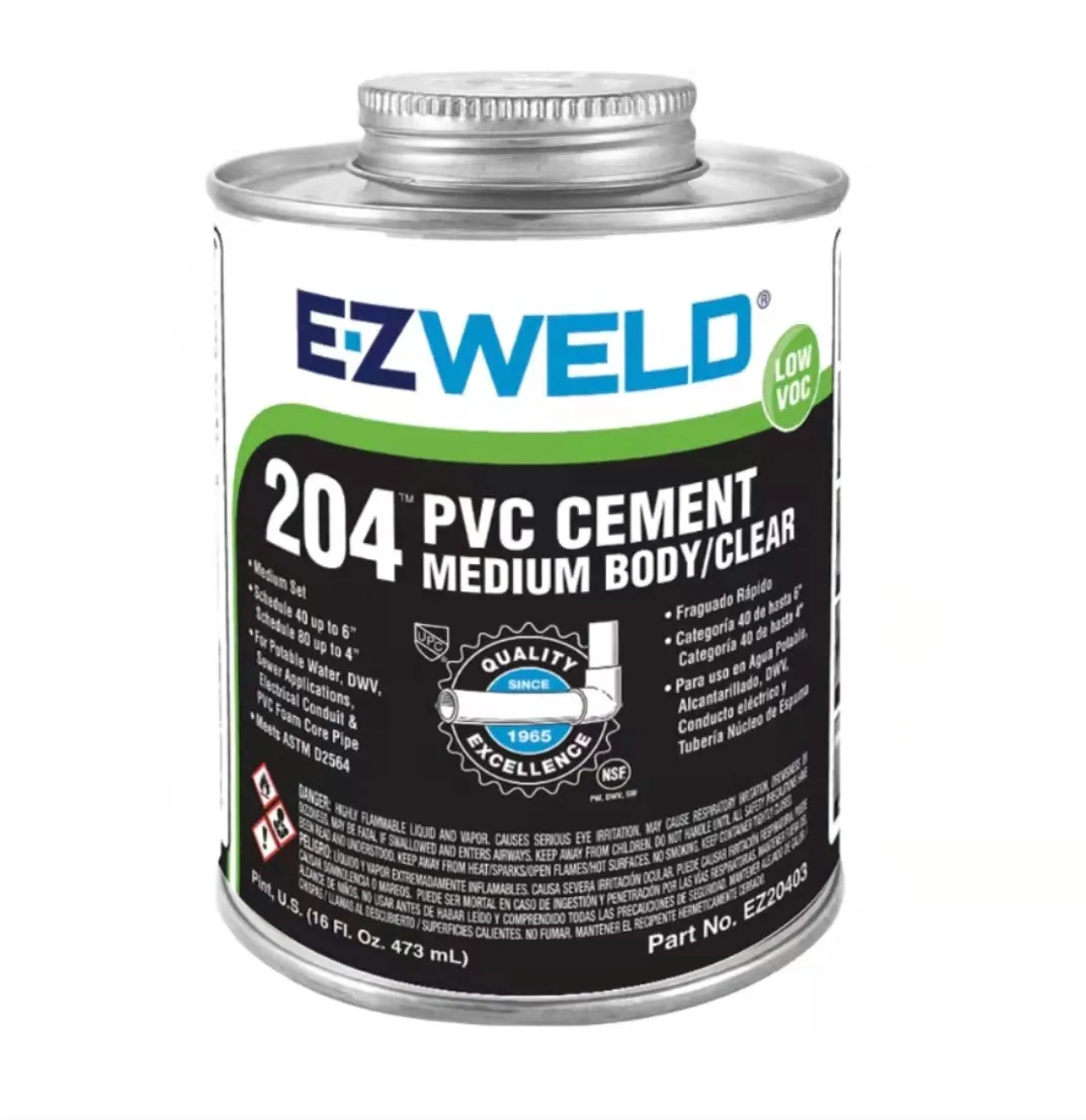 กาวพีวีซีทนแรงดันสูงสำหรับน้ำ204 ML ClearE-Z WELD 473ท่อซีเมนต์ PVC สูงสีหนักสีเทา