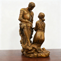 Fontaine Commerciale Artisanale en Métal Bronze, Design Moderne, Statue de Couple Femme et Soldat Romain, Écologique, Garantie 5 Ans