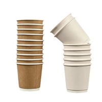 Custom Logo Disposable Double Wall Food Grade Coffee PLA Paper Cup Waterproof Tableware 4oz/8oz/10oz/12oz/14oz/16oz Hot Drink