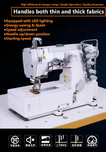 <span class=keywords><strong>Macchina</strong></span> da Cucire Interlock a 3 Aghi e 5 Fili, Trasmissione Diretta, <span class=keywords><strong>Letto</strong></span> Piatto, Alta Velocità, Cucitura Industriale Interlock a 3 Aghi - Product Image 5