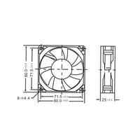 Ventilateur de refroidissement Globaltone GT2-7013 sans balais, axial, CC 5V/12V/24V, 8cm 80x80x25mm, à roulement à manchon, pour boîtier d'ordinateur DIY (2500-3000)