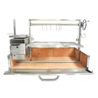 Grill à charbon de bois argentin argentin en acier inoxydable avec brasero Santa Maria Grill Parilla Barbecue d'extérieur