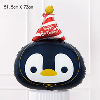 Nouveau ballon en aluminium motif ours coréen, chapeau d'anniversaire, pingouin, pour la première fête d'anniversaire, arrangement photo