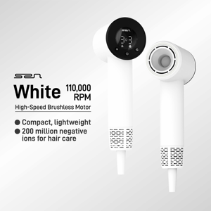 Mini secador de pelo digital de alta velocidad con pantalla digital, alta velocidad de 110 000 revoluciones por minuto - Product Image 2