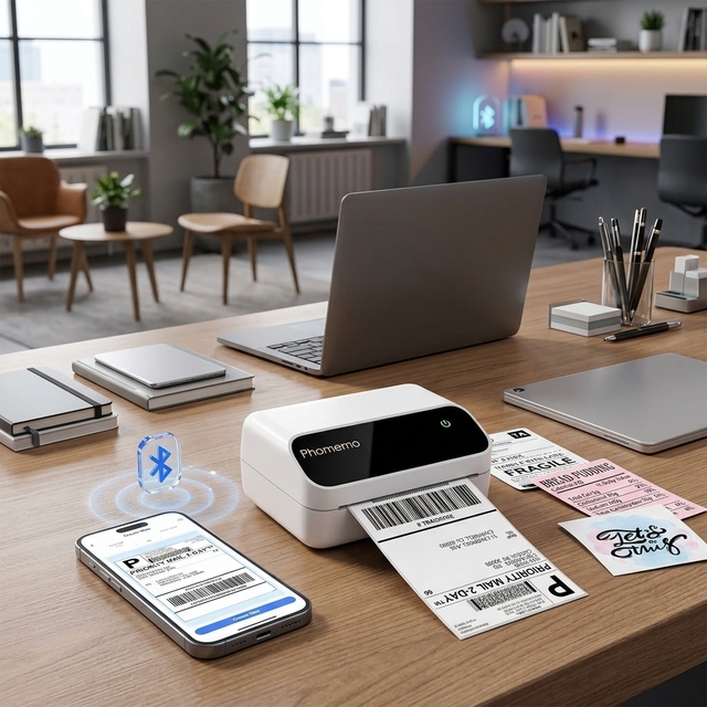 Phomemo M420 Wireless Thermal Printer, Shipping Printer Label, Portable Shipping Label Printer for Small Business