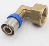 Raccords de presse en laiton de tuyau d'eau de Pex Al Pex avec l'anneau en plastique de dégagement bleu