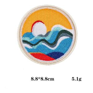 絶妙なサンセットバッジ刺繍パッチウェーブウェアデコレーションDIY刺繍パッチ在庫あり - Product Image 3