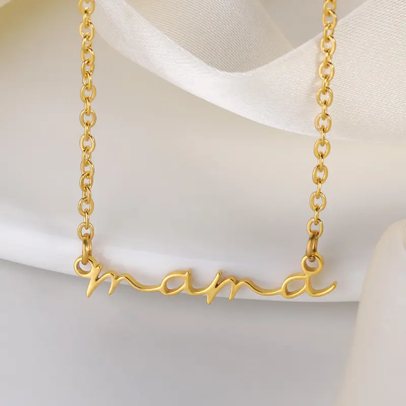 Moeders Dag Geschenken Roestvrij Staal Sieraden Vergulde Moeder Brief Hanger Mama Ketting