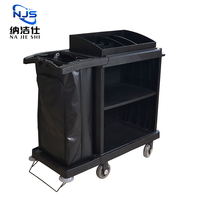 Chariot de ménage d'hôtel en plastique PP, chariot utilitaire pour la blanchisserie, le personnel de chambre, le service de nettoyage, chariot de femme de chambre, chariot de concierge