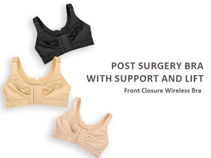 Hexin all'ingrosso regolabile Post chirurgia reggiseno di compressione snellente reggiseno chiusura anteriore triplo ganci Shapewear Push up reggiseno per le donne - Product Image 5