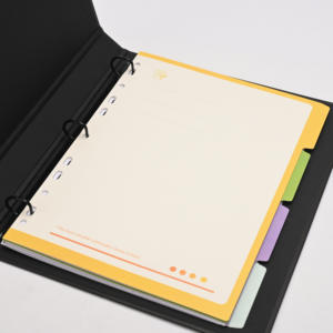 カスタム耐久性紙製リングバインダーフォルダーA6 <span class=keywords><strong>A5</strong></span> B5 A4印刷カバータブポケットカタログパンフレットノートブックカードアルバム - Product Image 2