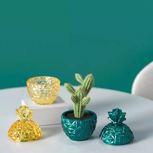 YS khuôn nến hộp đựng dứa tự làm khuôn thạch cao nhựa Lọ hoa trang sức pha lê làm bằng tay Silicone dụng cụ làm hộp quà tặng - Product Image 5