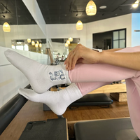 Chaussettes de yoga et de Pilates personnalisées de haute qualité, antidérapantes, avec logo, en fibre de bambou, motif floral