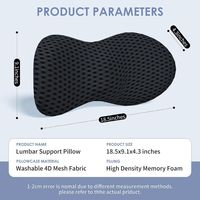 Oreiller lombaire ergonomique en mousse à mémoire de forme pour soulager les douleurs dorsales Coussin lombaire pour chaises de bureau Sièges d'auto