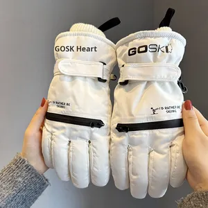 <span class=keywords><strong>Guanti</strong></span> da sci caldi foderati in pile da uomo ispessiti invernali <span class=keywords><strong>guanti</strong></span> da ciclismo all'aperto <span class=keywords><strong>per</strong></span> giocare a <span class=keywords><strong>neve</strong></span> bici elettrica con cerniera Touchscreen - Product Image 1