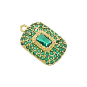 MIENTER kristal zirkon kolye charms kolye moda 18k altın bakır alaşım yeşil pembe mavi takı kolye ve charms