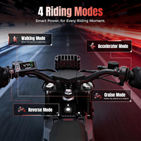 Moto tout-terrain électrique EM5 Pro 5600W 52MPH 60 miles d'autonomie 60V 27Ah Pneus 17''14'' Double suspension Freins hydrauliques IPX6