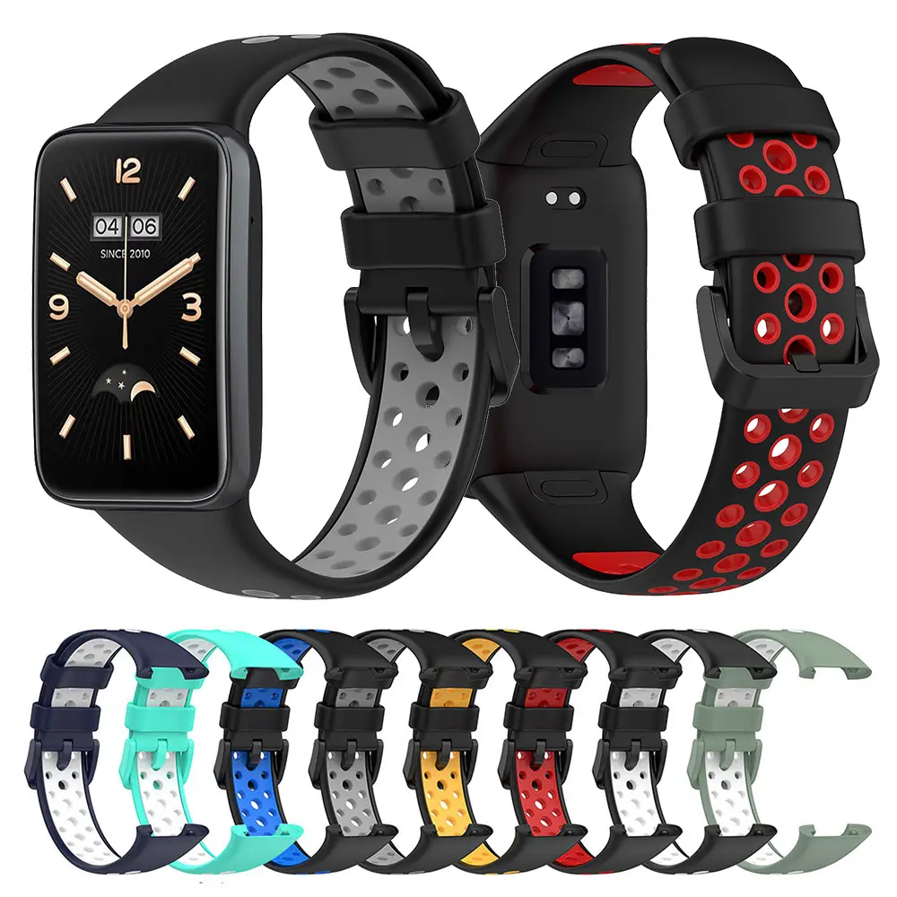 Two-Color Silicone Wrist Strap For Xiaomi Mi Band 7 Pro Smart Bracelet Wristband For Mi Band 7 Pro Watch Band