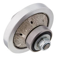 Disque diamanté profilé demi-ondulé (bullnose) en forme de B, brasé sous vide, avec guide métallique pour meuleuse d'angle, pour granit et marbre