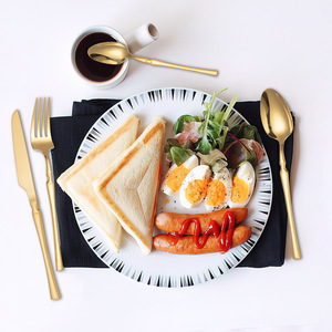 Tây bít tết thiết lập dao kéo thép không gỉ <span class=keywords><strong>Flatware</strong></span> với vàng và bạc cho đám cưới và các sự kiện - Product Image 2