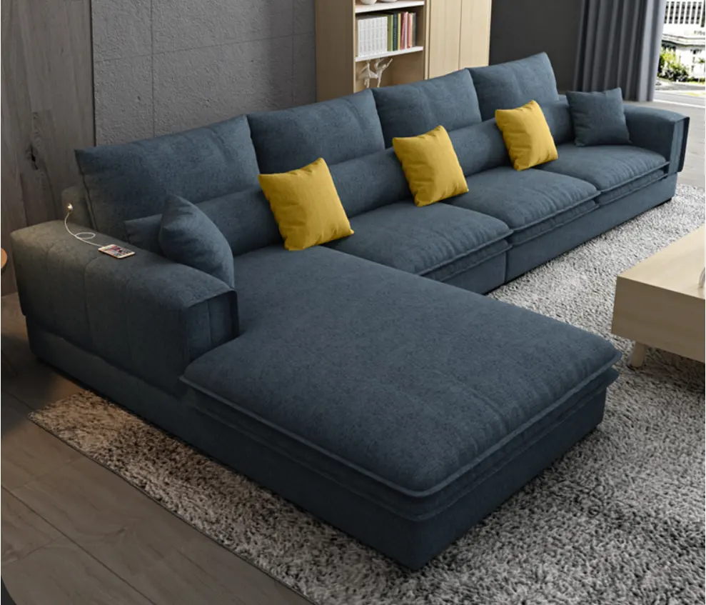 Phòng Khách Phong Cách Hiện Đại Bắc Âu Bộ Đồ Nội Thất Thiết Kế Vải Góc Sofa PHÒNG KHÁCH Bộ Sofa Nhung Sang Trọng Hình Chữ L