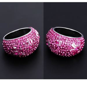 Bagues de fiançailles pour femmes, bagues à zircone sertie, breloques, bijoux de mode en acier inoxydable, bague de mariage - Product Image 4