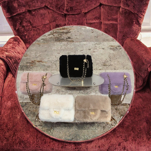 Fashionable Ladies Winter Velvet Small Square Handbags Elegant Plush Design <b>Purses</b> for Women with Cotton Lining - Product Image 3