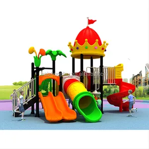 Community Square Park Children Outdoor Courtyard Commercial Amusement Park PVC Plastic Slide And Safety Seat Swing For Sale